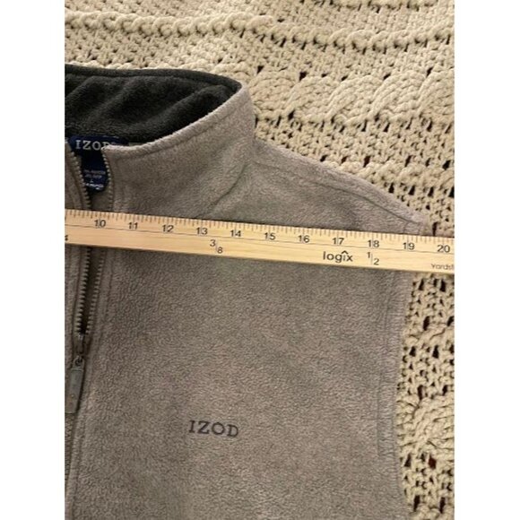 Izod Mens Gray Fleece Vest Zip-Up Sleeveless Jacket L Size - Picture 8 of 16